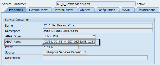 SAP AIF - proxy class name for processing